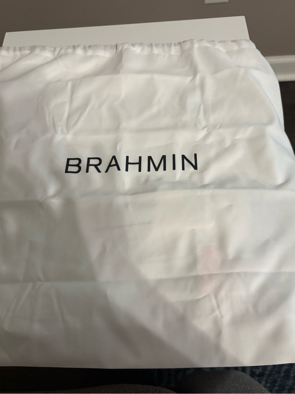 Brahmin Ivory Croc-Embossed Leather Tote with Dark Brown Trim - Picture 6 of 6